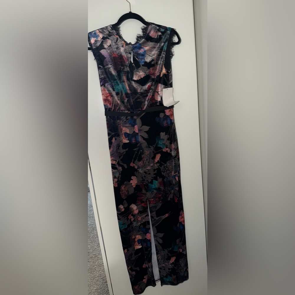 ASOS Black Maxi Dress with Multicolor Floral Print